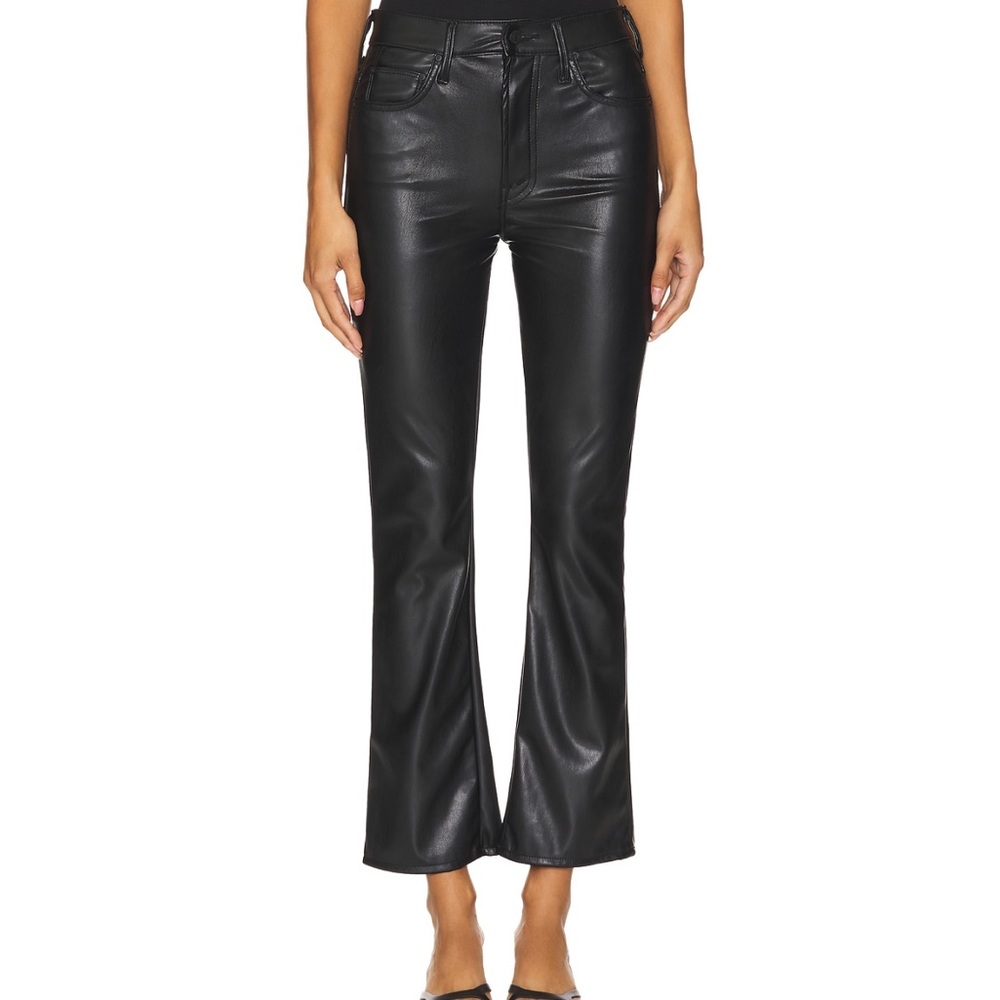 Mother fleece lined faux leather pants